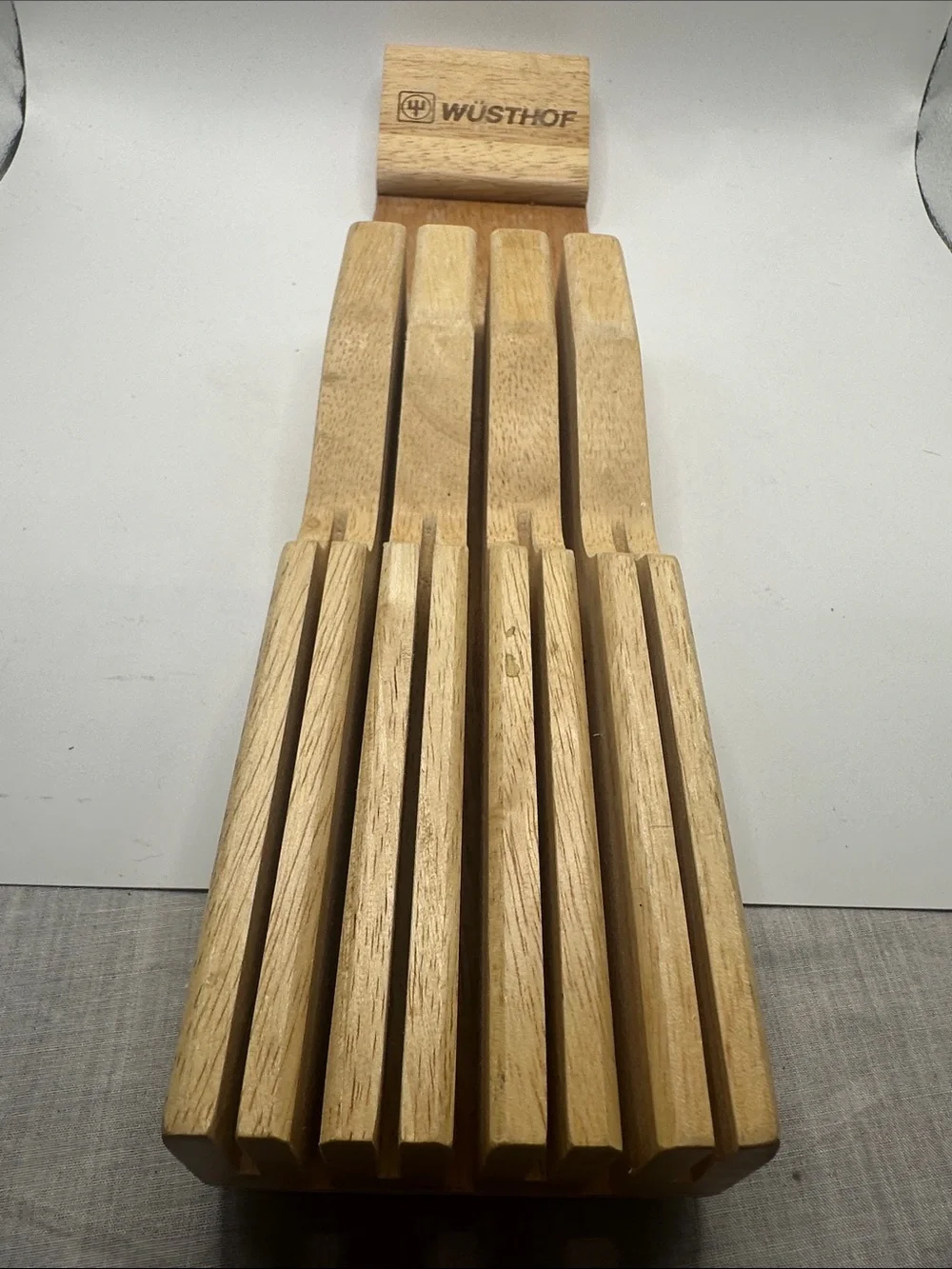 Wusthof Wooden Knife Block Rack Natural Light Brown